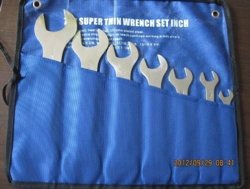 7 pc Piece Super Thin Wrench Set SAE Transmission Brake Hydraulic Spanner