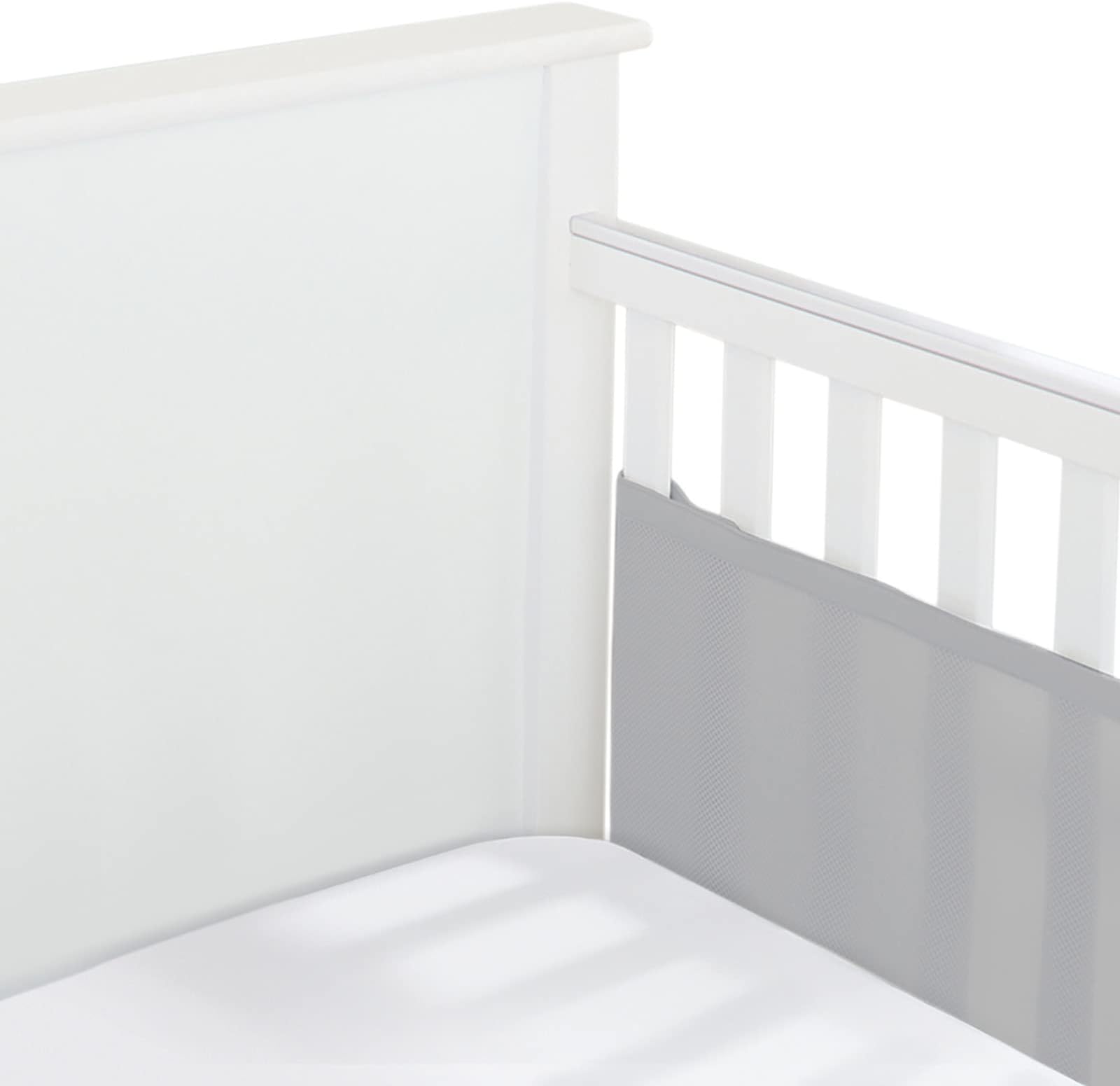 BreathableBaby Breathable Mesh Liner for Full-Size Cribs, Classic 3mm Mesh, Gray (Size 2FS Covers 2 Sides)