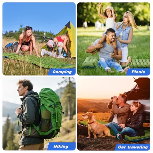FrutPunch Camping Sleeping Pad, Ultralight Camping Mat with Pillow, Built-in Foot Pump Inflatable Sleeping Pads Compact for Camping Backpacking Hiking Traveling Tent, Single - Thumbnail 6