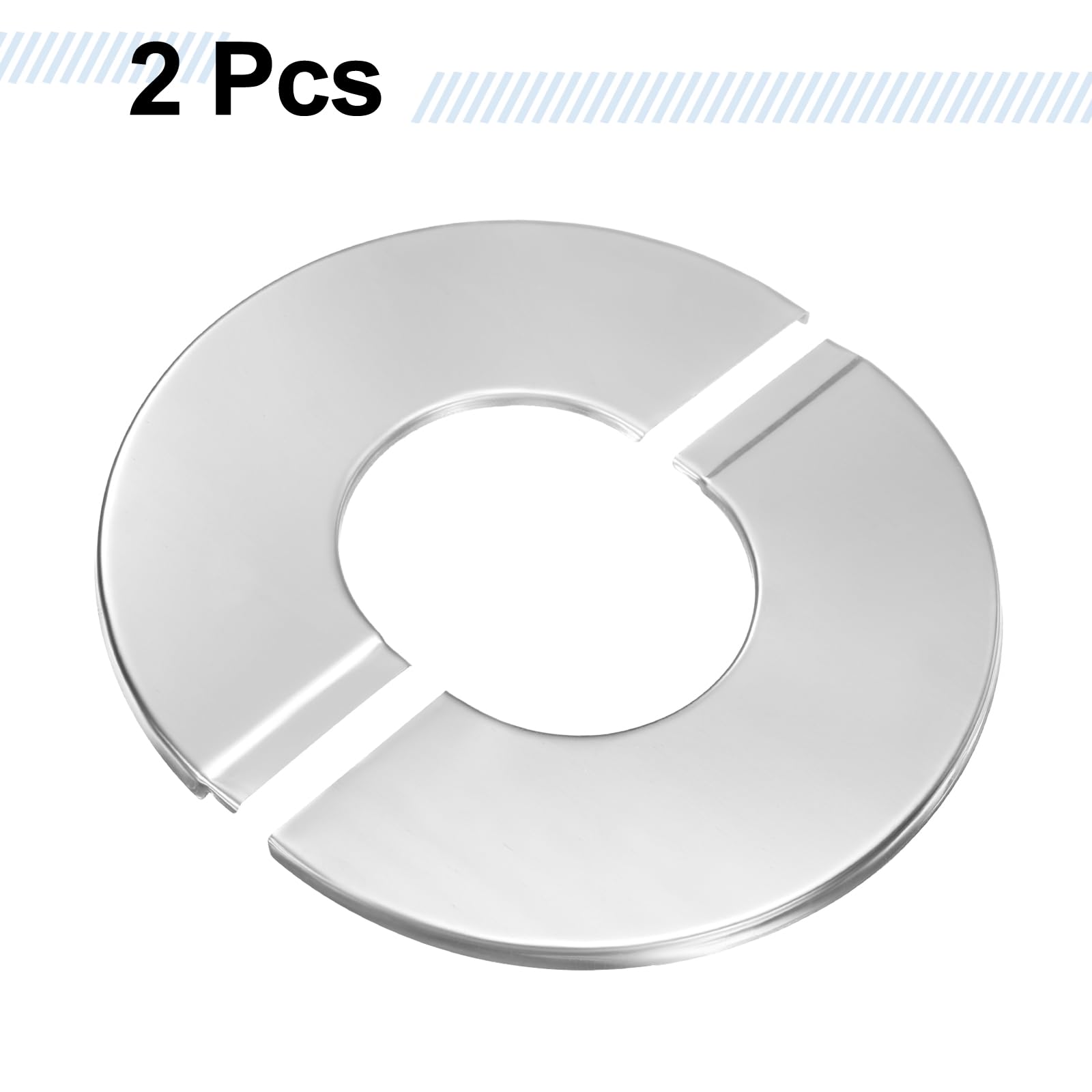 QUARKZMAN 2Pcs Flangia Divisa A Parete 1.65" (42mm) Acciaio Inox Rotondo Autoadesivo Flangia Divisa Copertura Tubo Collare Clip-On Ghiera Per Pavimento Soffitto Bagno Cucina Toilette
