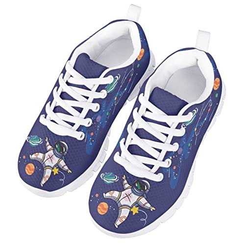 GIFTPUZZ Universe Print Breathable Air-mesh Athletic Trainers Kids Wedge Sneakers for Girls Boys Child Walking Shoes Sports Running Shoes Platform S1