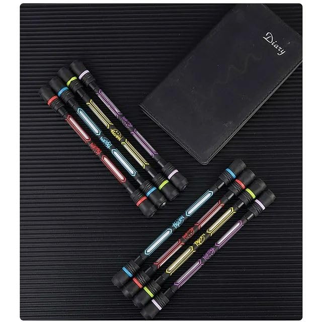 Image of 4 Pieces Spin Cool Pens, Rolling Finger Spin Game Pens with Weighted Ball, Non-Slip Stationery Set with Refills, Black Ink for Students, Entertainment,