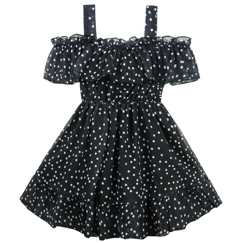 AGQT Toddler Girls Floral Print Dress Chiffon Off Shouler Casual Dress Ruffle Hem Tunic Dress Size 1-8T