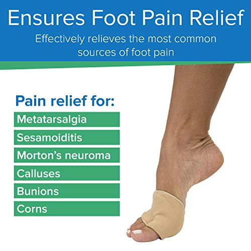 Vivesole Gel Metatarsal Sleeves - Forefoot Pad Support - Foot Cushions For Pain Relief, Arthritis, Calluses, Blisters And Neuroma - Anti Fatigue Compression Soft Padded Brace - For Men And Women (Medium) #TOP2
