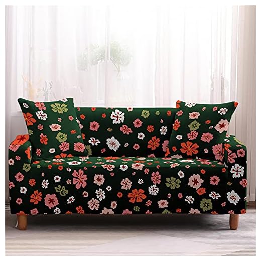 AMZAO Sofföverdrag med hög sträckning 1 2 3 4-sits Liten blommigtryckt stor soffa Överdrag polyester för soffor Loveseat Fåtölj Universal elastiska möbler