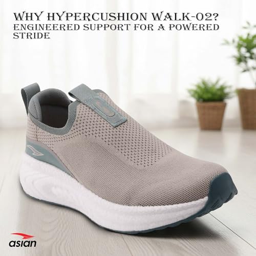 Image of ASIAN Hypercushion Walk-02 Men's Walking Shoes | Slip-On Knit Walking Shoes with E-TPU Energy Return Sole, Memory Foam Arch Support, Breathable Upper & Grip Outsole, Gym & Travel