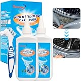 Deuvuo Mould Remover Gel UK 280g, 2 Pack Mold And Mildew Remover Gel With Brush For Washing Machine, Mould Extreme Gel For Bathroom, Painted Walls, Tiles, Ceiling, Window Seals, Wood (2x 5Fl Oz)