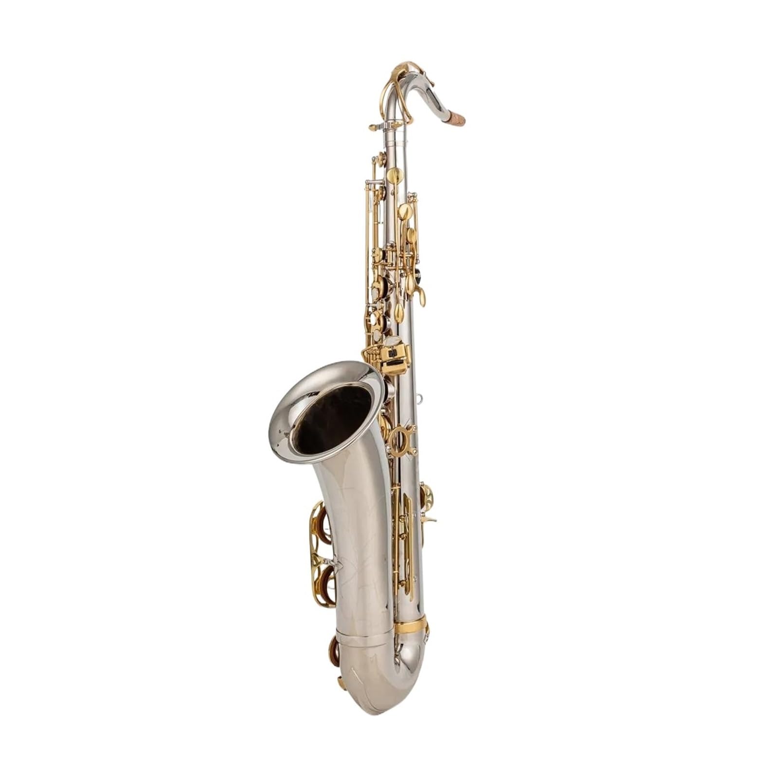 Saxofón Instrumentos Musicales Saxofón Tenor Tono BB Tubo Niquelado Llave Dorada Saxofón con Estuche Boquilla (Color : 02)