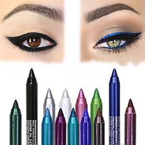 2 in 1 Multicolor Eyeshadow Eyeliner, Metallic Shiny Smoky Eyes Glitter Long Lasting Professional Eye Makeup Set…