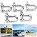 Acouto 5 Pcs M6 Stainless Steel D Shackle Rigging Hooks –, Lightweight and for Marine, Household and Industrial Use