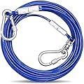 Blue Dog Tie Out Cable Lead With Steel Buckle,3/6/9/15m Dog Runner Cable with Swivel Hook,Dog Leash Run Tether for Yard Outdoor Camping,for Dogs Pets Up to 500 LB?3m?