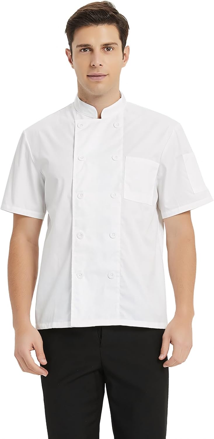 TopTie Unisex Short Sleeve Chef Coat Jacket - Image 5