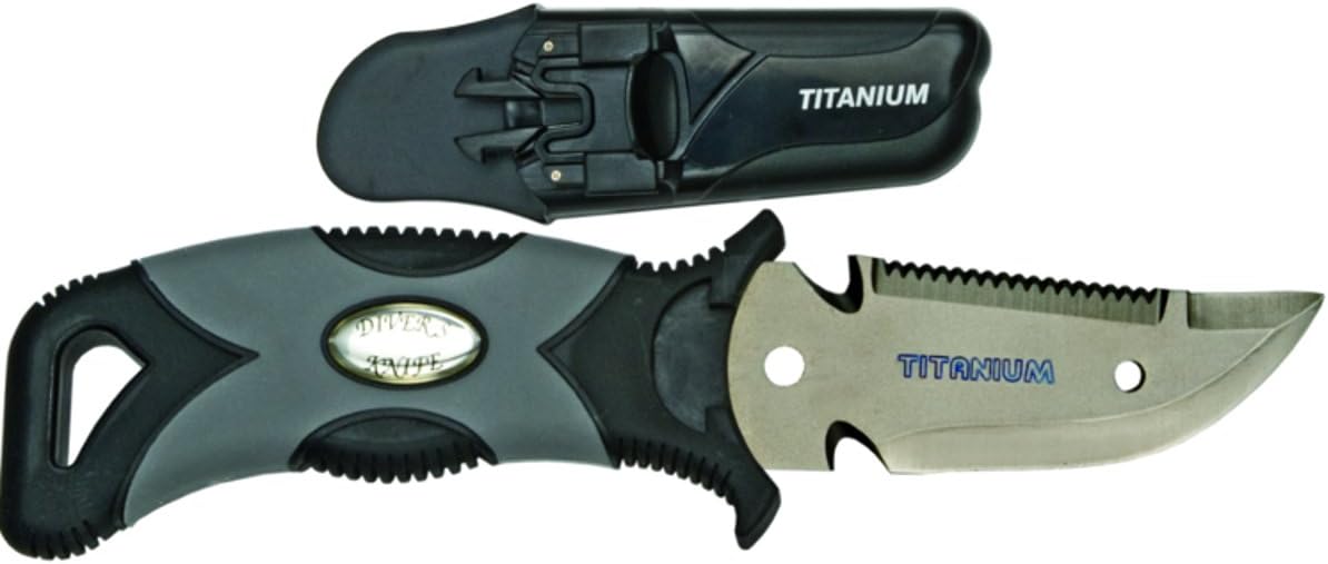 Innovative Titanium 3 in. Scuba Diving BCD Knife (Blue)