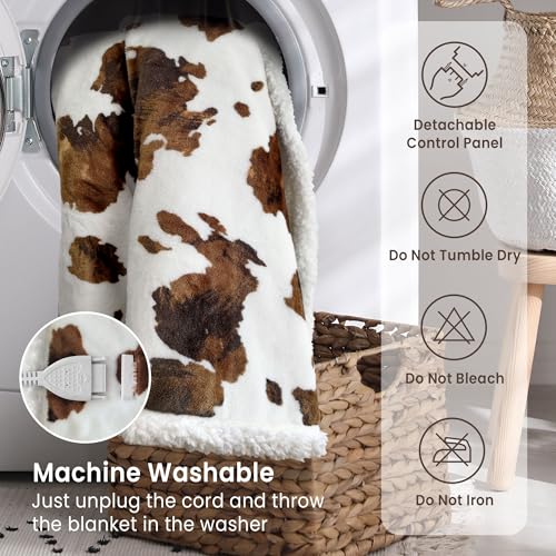 Image of Heated Blanket Throw Blanket - Fast Heating Electric Blanket, Soft Flannel Heated Throw with 4 Time Settings,10 Heating Settings, Warm Gifts for Women & Mom & Grandma
