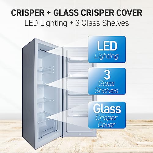 Image of Commercial Cool Upright Freezer Stand Up Convertible Freezer or Refrigerator with Reversible Door, 10.8 Cubic Feet, White