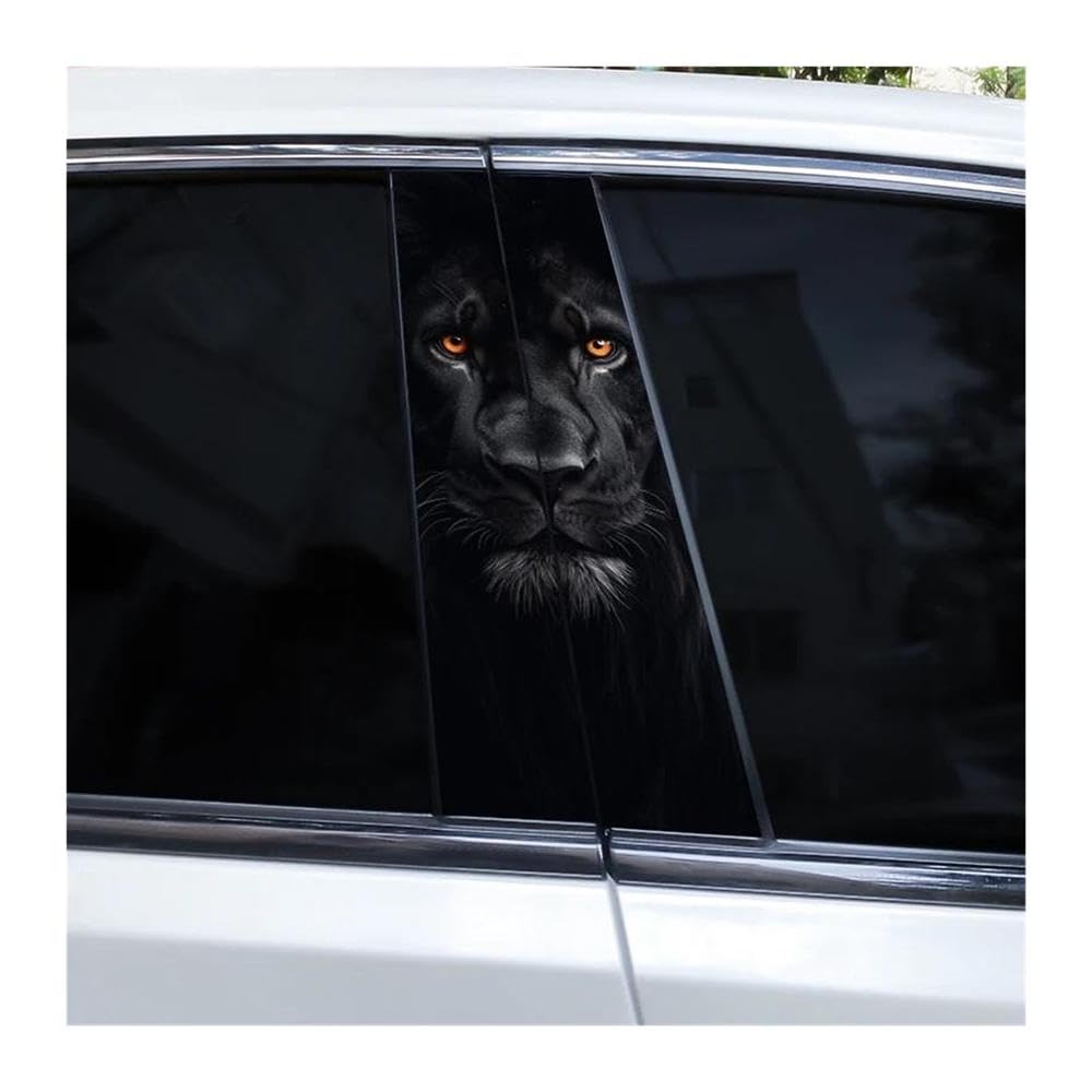 Body Parts 2pcs Fierce Animal Theme Car Center Pillar Decals Waterproof Door Pillar Stickers(N)