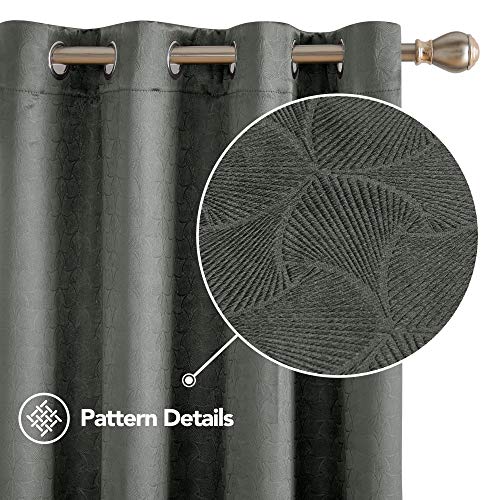 Image of Deconovo Fashionable Rod Pocket Blackout Curtains Room Darkening Curtains Window Treatments Shade Curtains for Study （5.2 Feet-Window） 52W x 63L Inch Dark Grey 2 Drapes