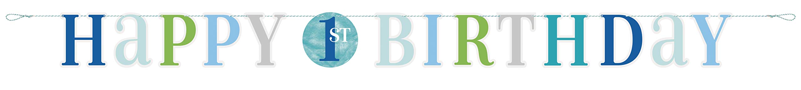 Blue Dots 1st Birthday Letter Banner (182.88cm) - Perfect for Baby's Milestone Celebration - 1 Pc