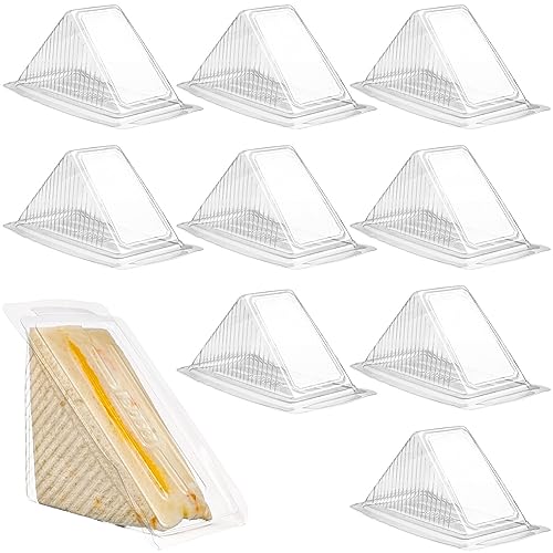 Cabilock Sandwich Packing Boxes Clear Triangle Sandwich Containers 5.90X3.34X3.14 Inch Disposable Food Packaging for Parties Weddings Baby Showers and Takeout