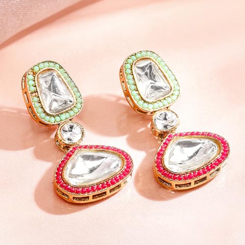 Image of Rubans Kundan Necklace Set Traditional Jewellery Gift for Women & Girls