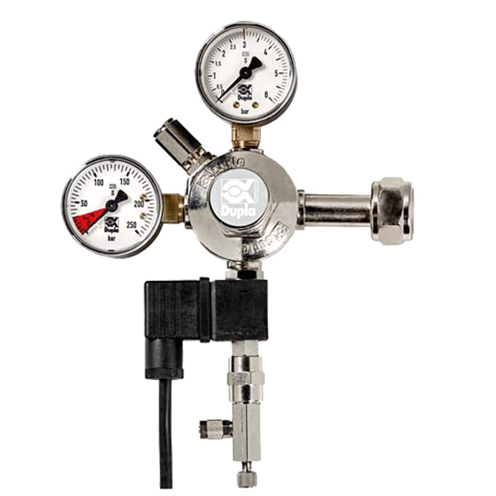 DUPLA CO2 Armatur Plus mit Magnetventil I Druckmindergarnitur I automatische CO2-Steuerung für Aquarien I Integriertes Rückflussventil