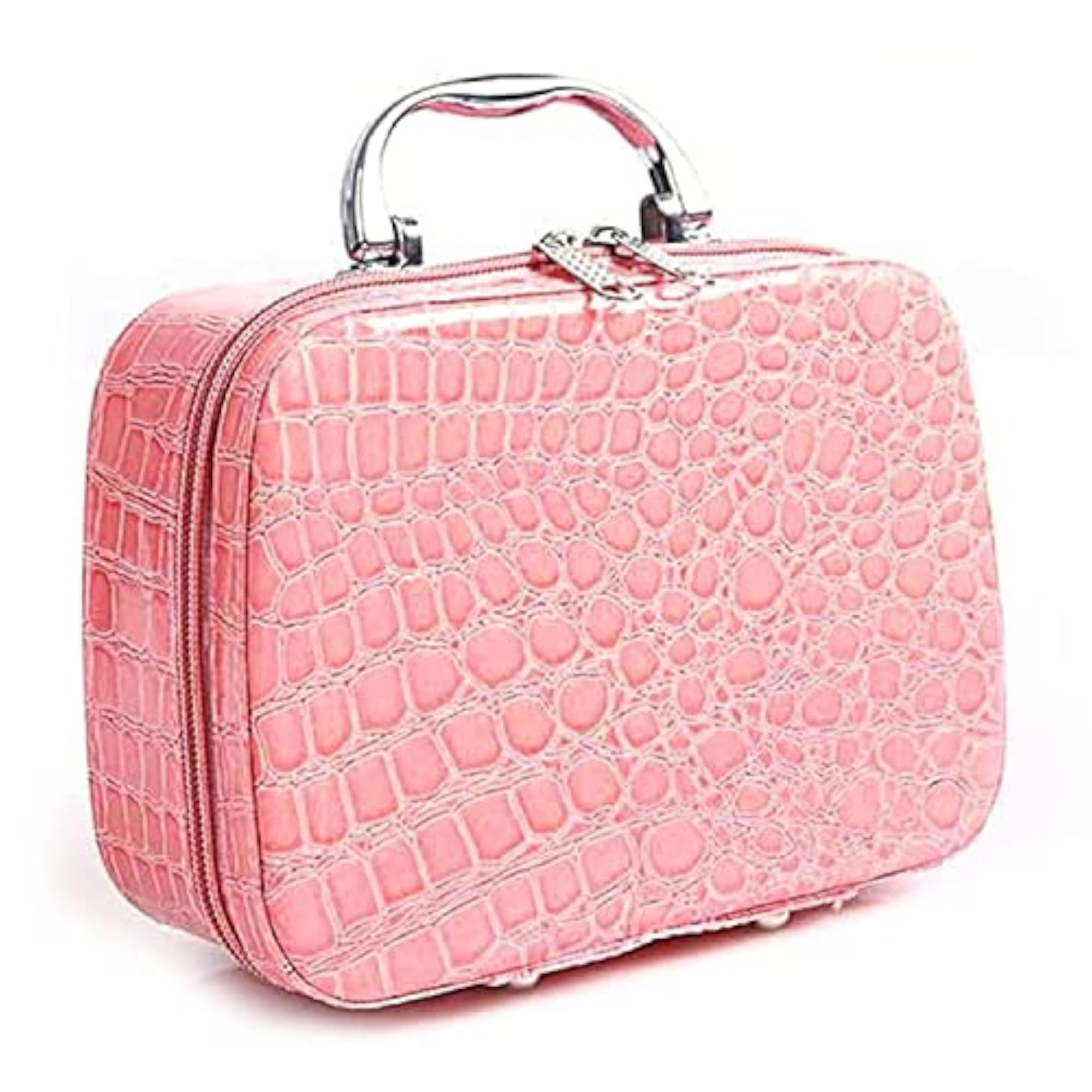 Multicolor Crocodile Pattern Cosmetic Case, Travel Organizer