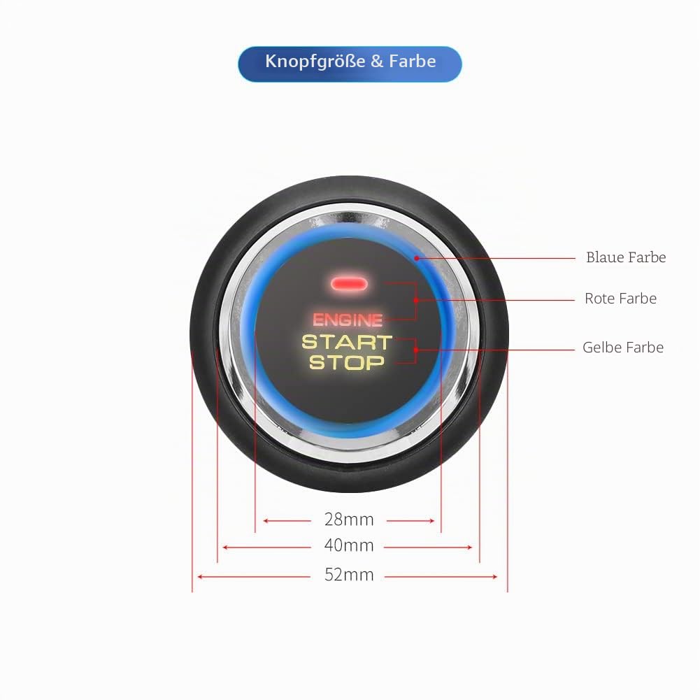 EASYGUARD PKE EC003-1 Passive schlüssellose Entry Auto-Alarmanlage, Druckknopf-Start, Fernstarter, DC12V