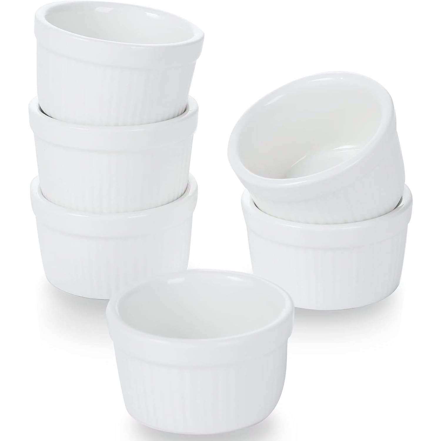 Mini moldes de porcelana de 15 ml aptos for microondas y horno, moldes de porcelana for soufflé, salsas for mojar, tazas de postre pequeñas(12PIECES)