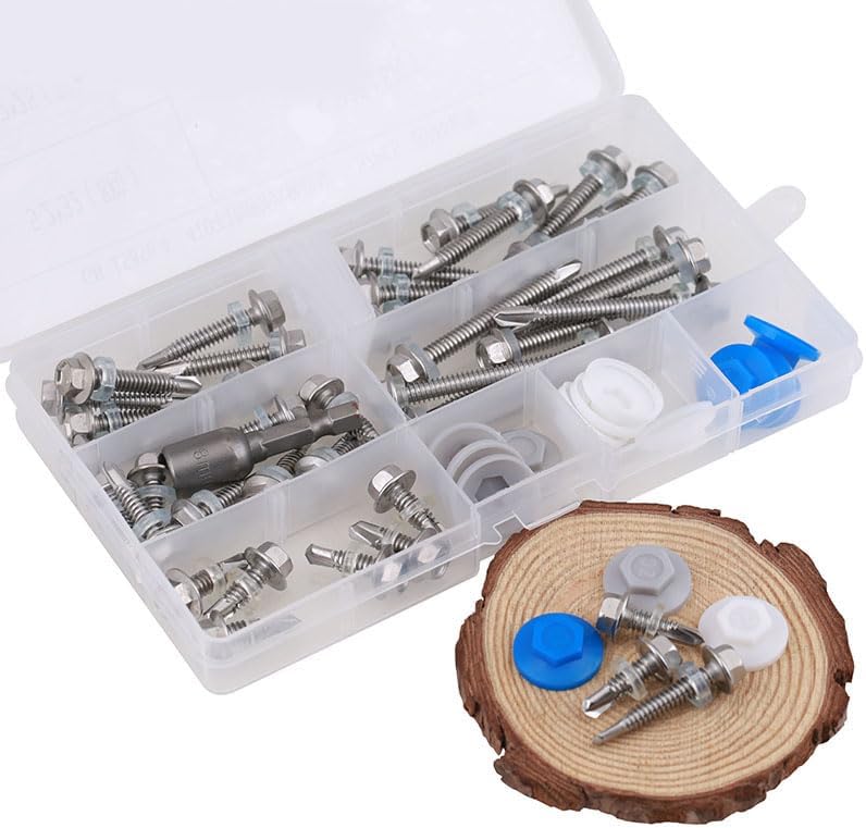 1PCS M5.2 Drill Tail Package, 410 Hexagonal Drill Tail Screws, Galvanized Dovetail Self tapping Screws with Screw Box|Bolts| - - (Color: 410 self tapping)