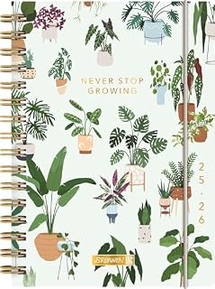 BRUNNEN Schülerkalender (2025/2026) "Little Plants", 1 Seite = 1 Tag, A5, 352 Seiten, PP-Umschlag, mehrfarbig