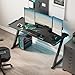 EUREKA ERGONOMIC Gaming Desk with LED Lights Home Office RGB Table, Small Gaming Desk, Computer Table, Black
