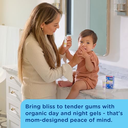mommy39s bliss organic little gums soothing massage gel day and night combo great for teething babies age 2 months sugar free mild amp sweet flavor 2 - 053 oz tubes pack of 1