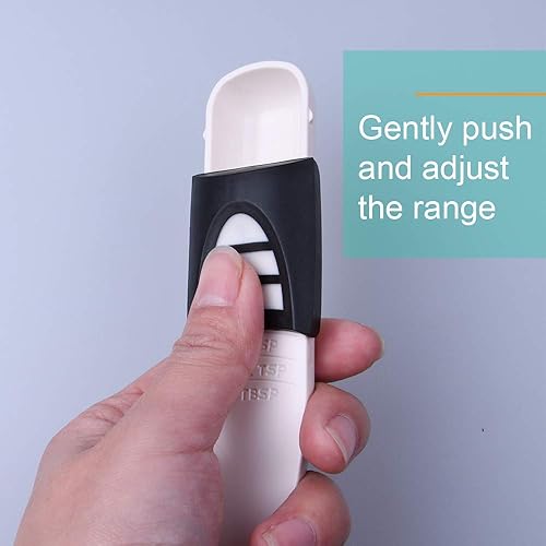 Miniatura 3 de Cuchara medidora ajustable blanca, escala ajustable creativa de doble extremo, cuchara medidora de ocho puestos, medición de ingredientes