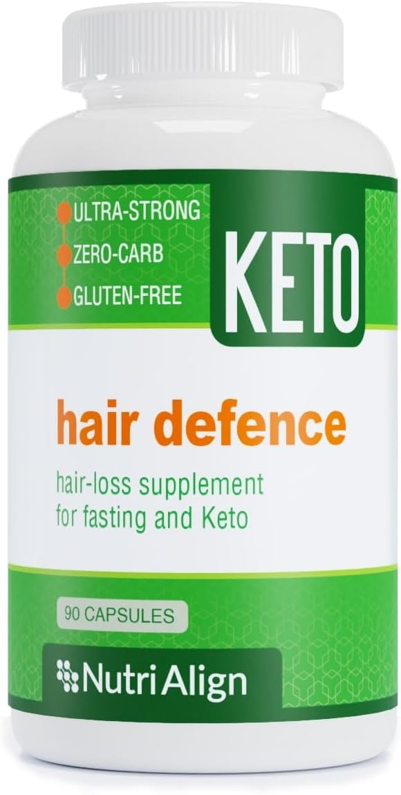 Nutri-Align Hair Defence Biotin Complex | 90 Capsules - High Strength Biotin Hair Vitamins for Hair Loss | Hair Growth Biotin Supplements - 2500mcg Biotin per Capsule | Vitamin A, Folic Acid & Calcium