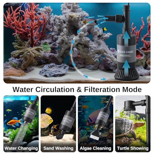 image for SainSmart XpertMatic Aquarium Gravel Cleaner, 528GPH/28W Powerful Fish