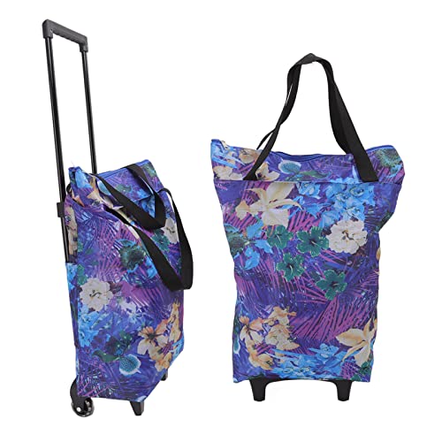 Ejoyous Einkaufswagen, 600D Oxford Tuch Faltbarer Einkaufstasche mit Rollen Einkaufstrolley Handwagen Lebensmittelwagen Teleskopstange für Den Haushalt Outdoor Shopping – Bild 6