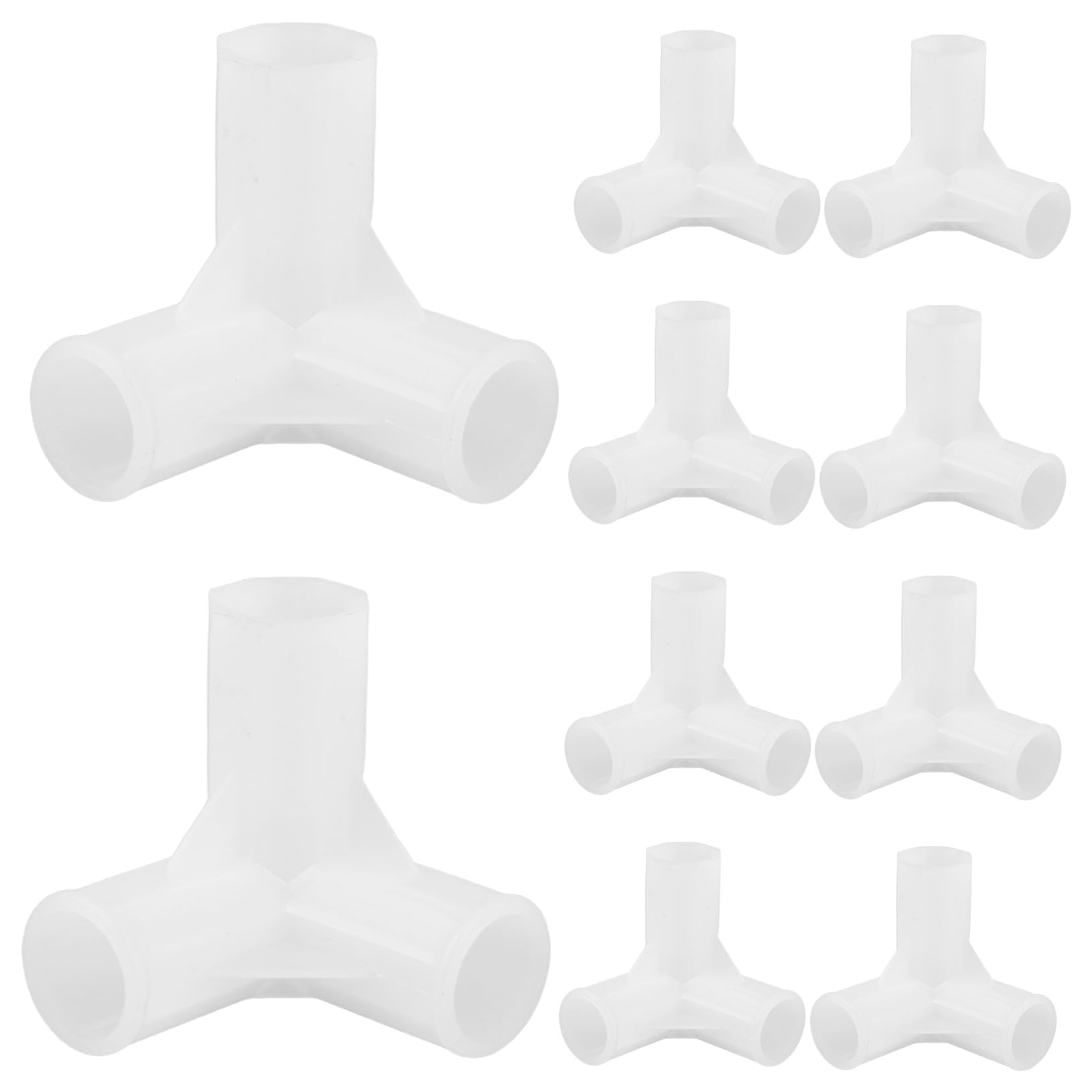 UKCOCO 10pcs 13mm Inner Diameter Plastic 3-way Wardrobe Connectors for Closet Rod Joint, Furniture Hardware Accessories for Shoe Rack and Portable Cabinet Storage