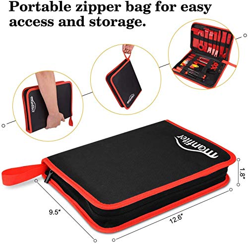 manfiter 148Pcs Trim Removal Tool, Pry Kit Car Panel Tool Radio Removal Tool Kit, Auto Clip Pliers Fastener Remover Pry Tool Kit, Car Upholstery Repair Kit, Prying Tool Kit with Storage Bag (Red)