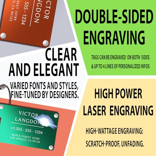 Luggage Tags for Suitcases 4 Pack: Personalized Luggage Tags for Backpacks & Bags Tags with Coustomizable Texts (Red)4