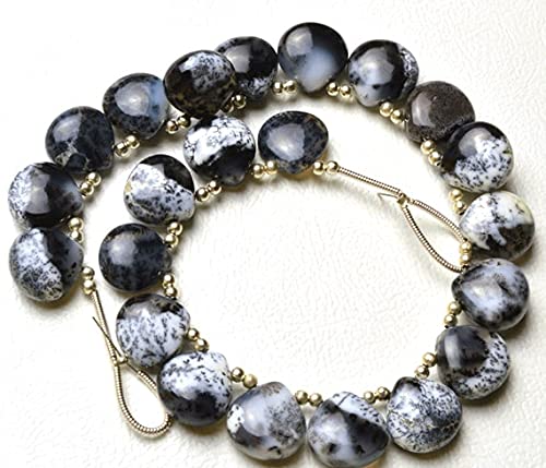 Perles opale dendritique naturelle coeur 12mm sans défaut de polissage pour artisanat