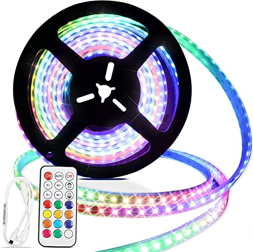 Tira de LED Muzata 16.4 pies IP65 impermeable 96 LEDs/m RGB miniatura 1