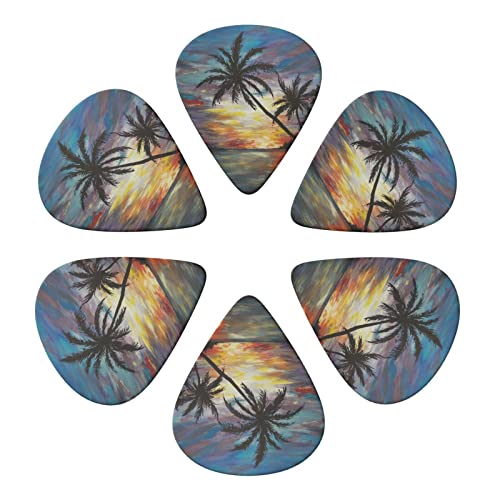 Tropical Sunset Lot de 6 médiators pour guitare acoustique, guitare électrique, basse, ukulélé – fins, moyens et épais - Les Beatles, Paul McCartney, John Lennon, RIngo Starr, George Harrison Tropical Sunset Lot de 6 médiators pour guitare acoustique, guitare électrique, basse, ukulélé - fins, moyens et épais – Image 5