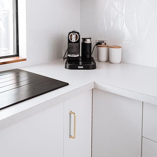 Miniatura 4 de Yanxia Juego de 12 manijas de gabinete de latón antiguo de 5 pulgadas de centro a centro, tiradores de cajón atemporales para renovación de muebles