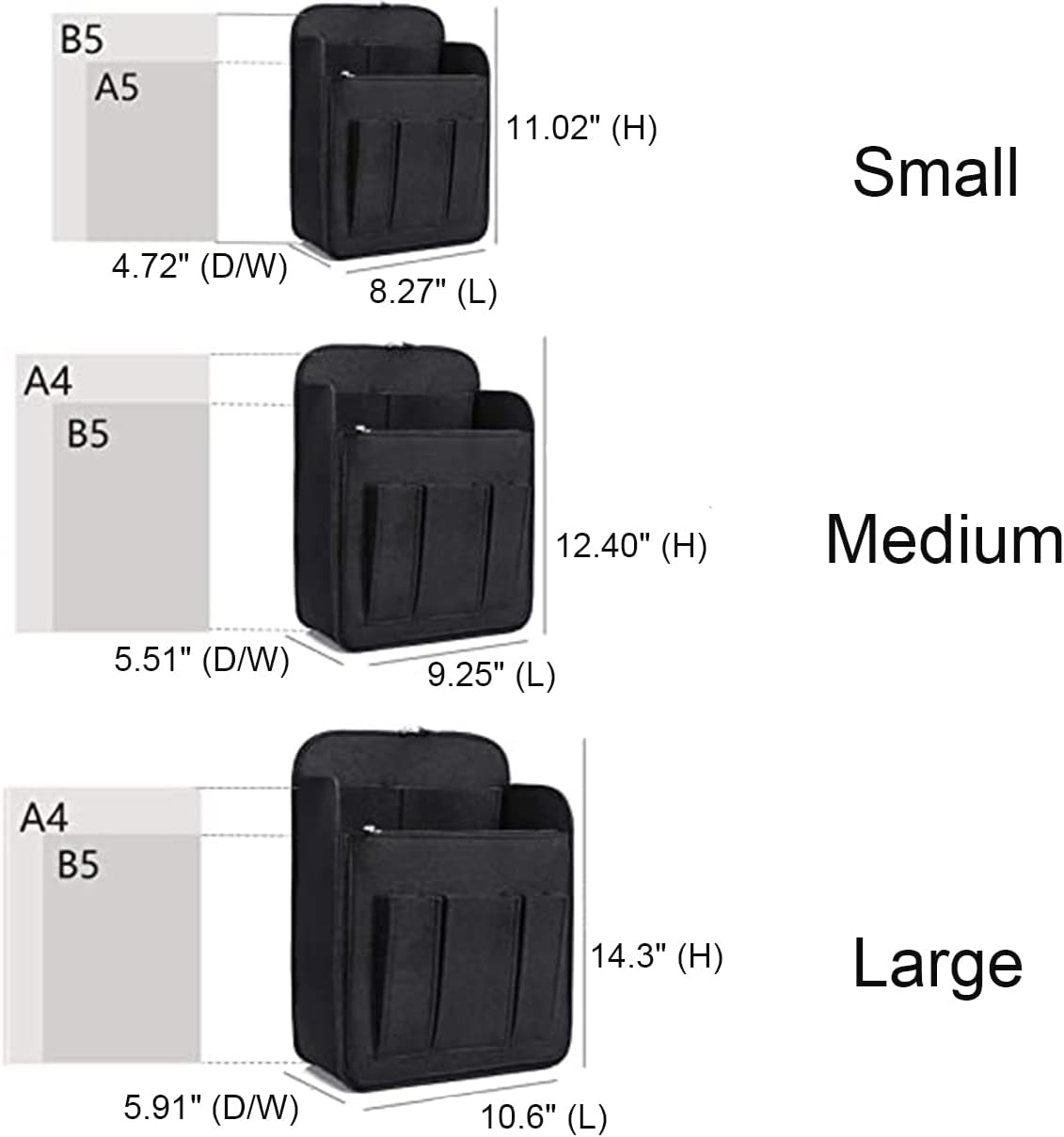 Yoillione Felt Backpack Organizer Insert for Women and Men, Large Travel Rucksack Insert with High Capacity, Lightweight Bag Organizer with Zipper Pocket - Image 2