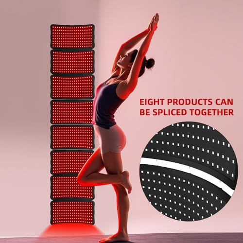 Image of Red Light Therapy Device - 660nm Red & 850nm Infrared LED Lamp for Face & Body, Versatile Design with Stand, Legs & Strap, Well-Made and Easy to Use (Black)