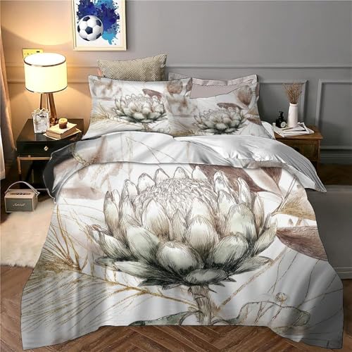 Housse de couette 3D Feu Floral pour une chambre chaleureuse - 6