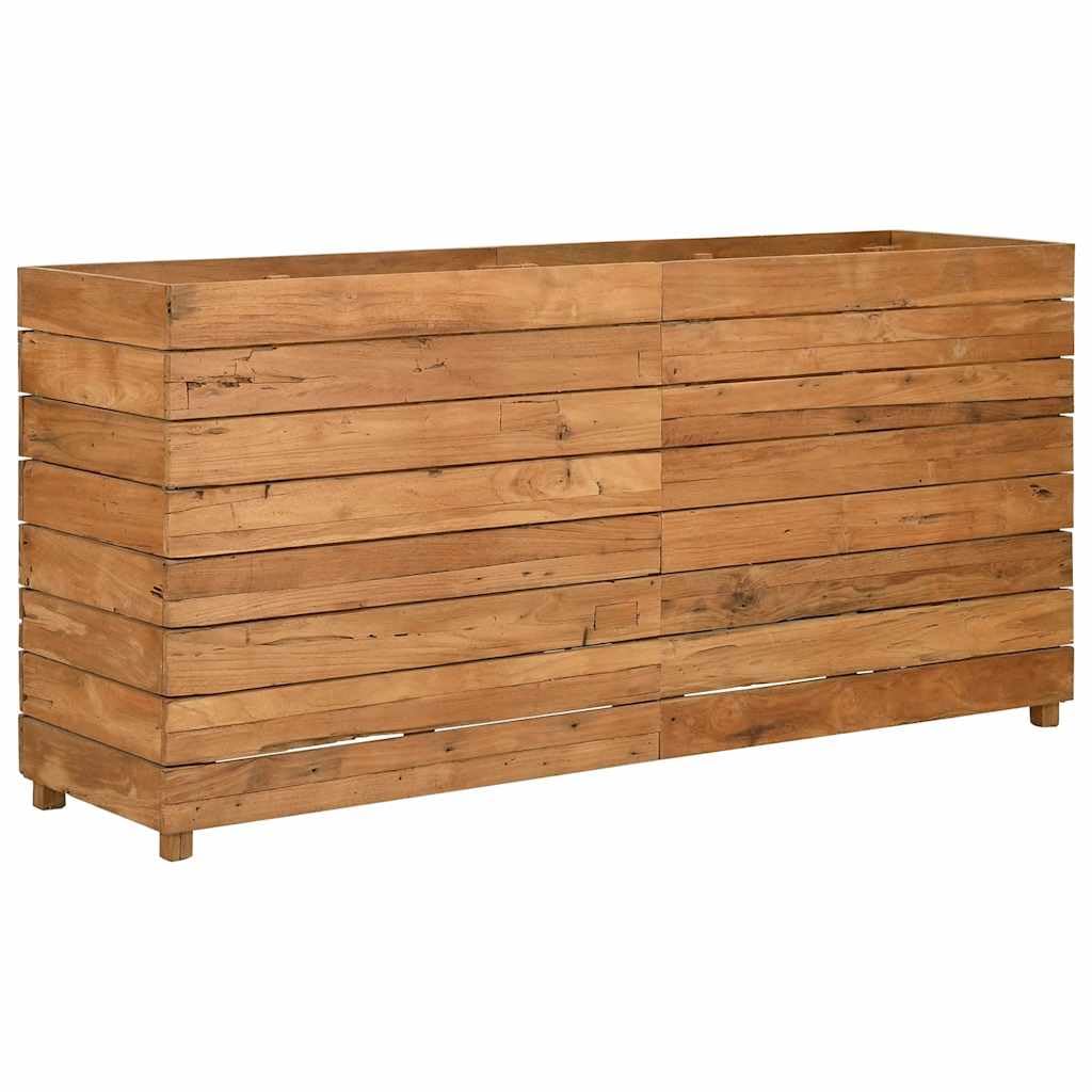 Jardinière surélevée en bois anti mal de dos avec étagère réglable en teck pour terrasse