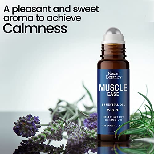 Muscle Ease Essential Oil Roll-On 10Ml - 100% Pure Therapeutic Grade Blend For Sore Muscles, Aches & Pains - Roll On Application - Perfect For Athletes And Active Individuals - Nexon Botanics #TOP3