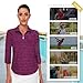 Cucuchy Style Workout Tops for Women 3/4 Sleeve,1/4 Zip Golf Tennis Shirts Moisture Wicking Yoga Outdoor Sports Clothes Casual UPF 50+ Clothing Purple Red XL