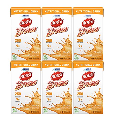 Boost Breeze Nutritional Drink, Orange - No Artificial Sweeteners - 8 FL OZ (Pack of 6)